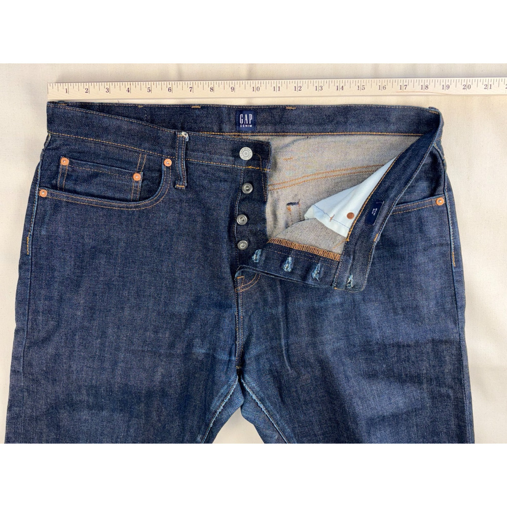 GAP 1969 Japanese Slim Selvedge Jeans 36x34 Vintage Rinse Straight - Picture 4 of 9